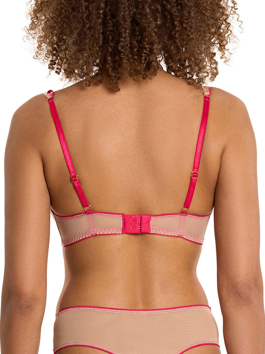 Something About You Mesh Bralette Spring Awakening - Back View, Hook & Eye Closure, Pink Straps | Hanky Panky