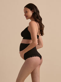 Supima Cotton® Maternity Over The Bump Thong Black Sale