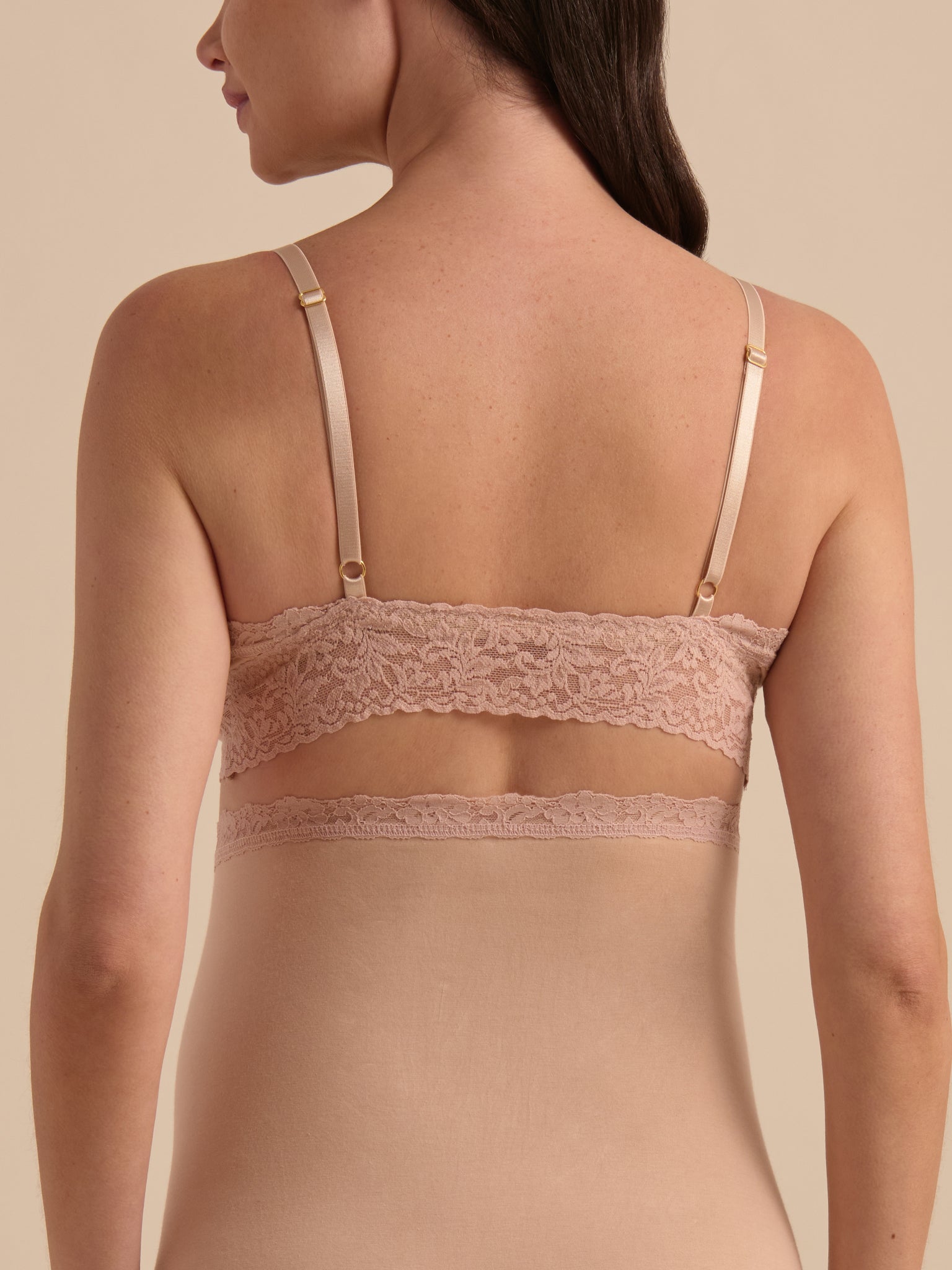 Chai Supima Cotton Nursing Bralette - Back View Showing Lace Band and Adjustable Straps | Hanky Panky