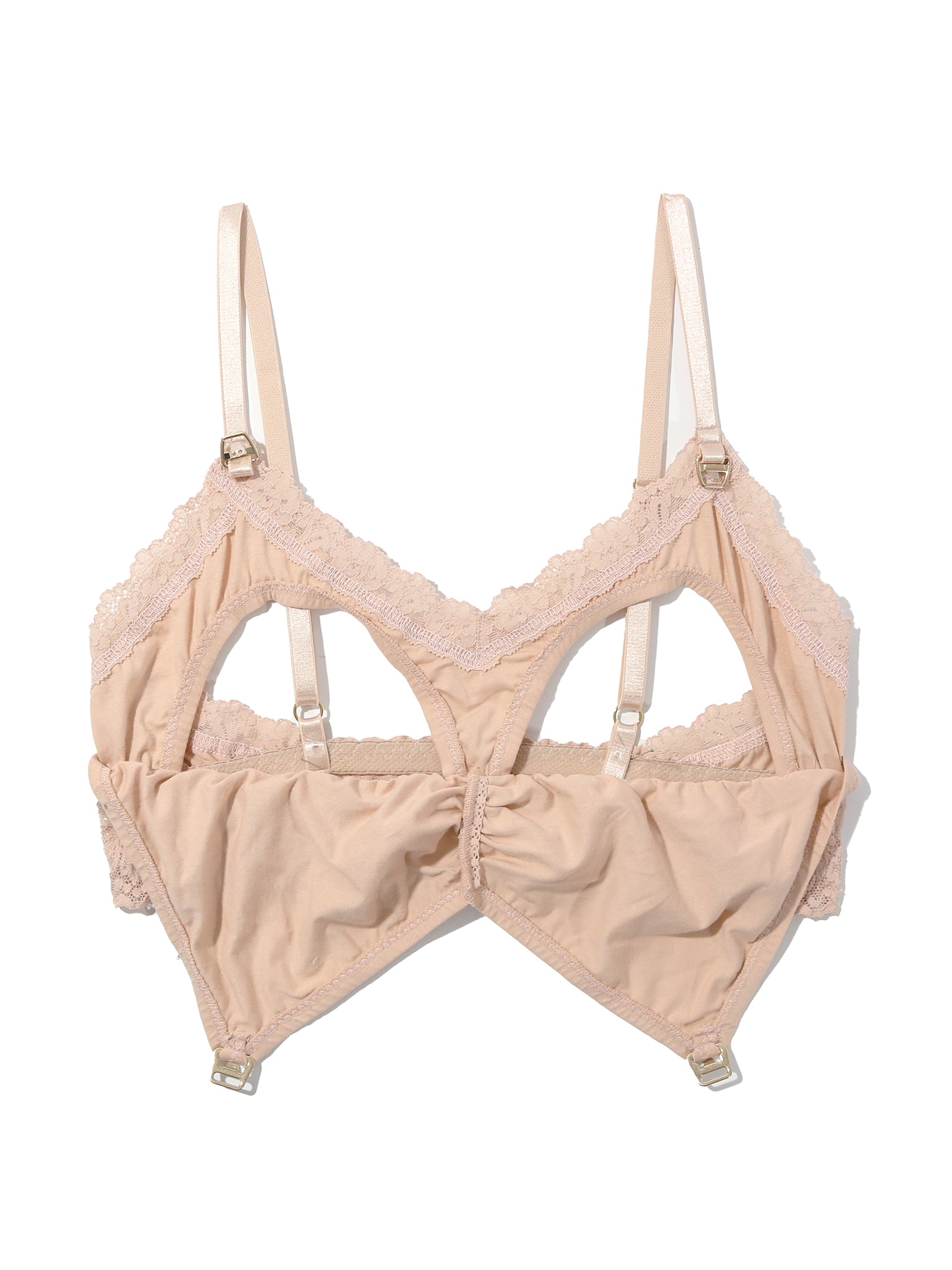 Chai Supima Cotton Nursing Bralette - Flat Lay Both Cups Open Showing Full Nursing Access | Hanky Panky