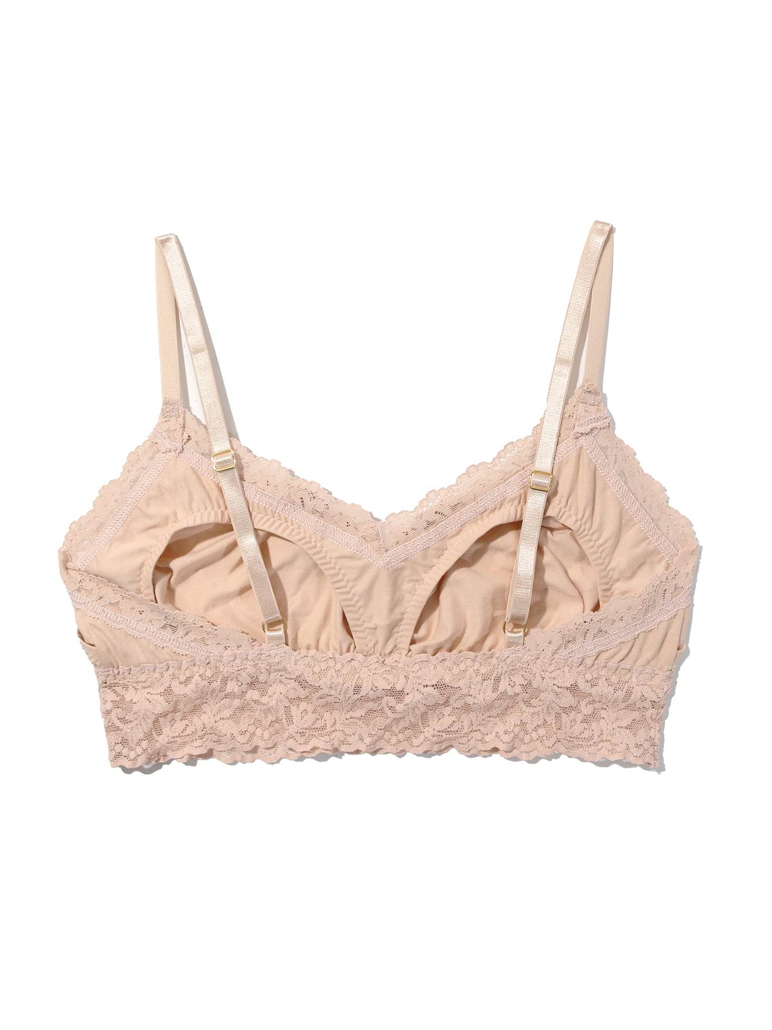 Chai Supima Cotton Nursing Bralette - Flat Lay Interior View with Lace Band Detail | Hanky Panky