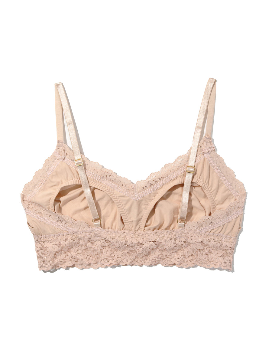 Chai Supima Cotton Nursing Bralette - Flat Lay Interior View with Lace Band Detail | Hanky Panky