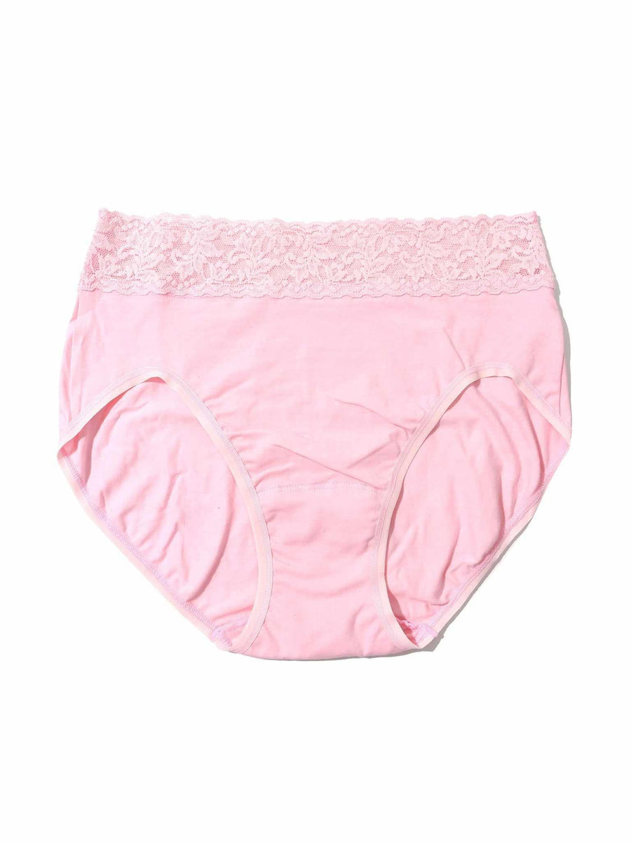 Bliss Pink Supima® Cotton French Brief high-cut silhouette - Flat Lay Front | Hanky Panky