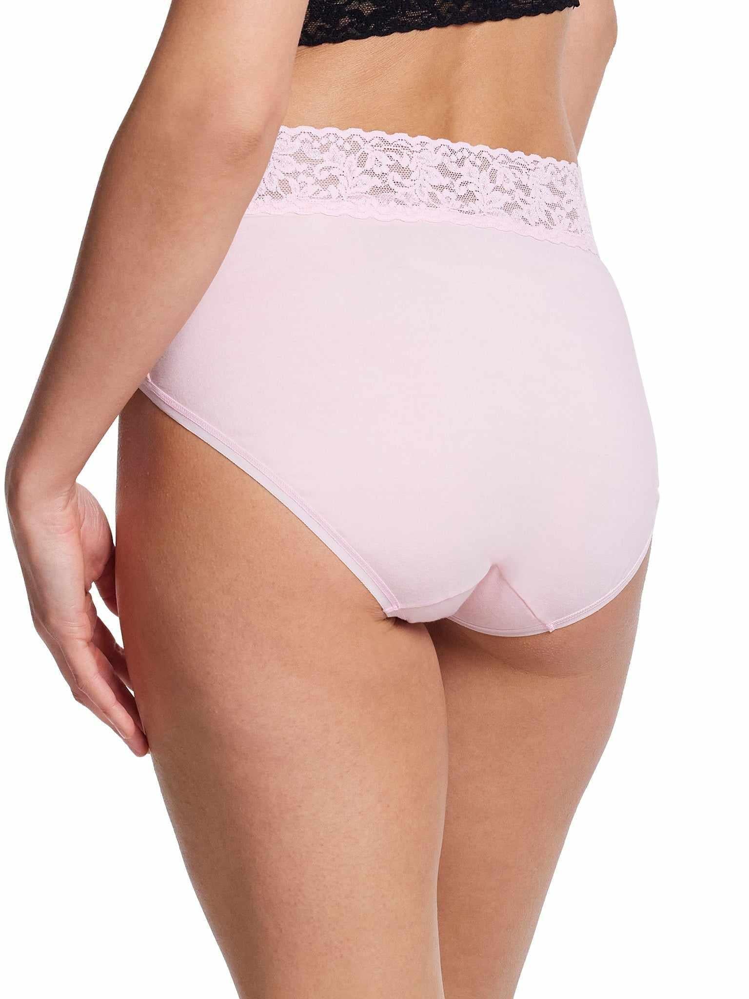 Bliss Pink Supima® Cotton French Brief full coverage back - On Model Rear View | Hanky Panky