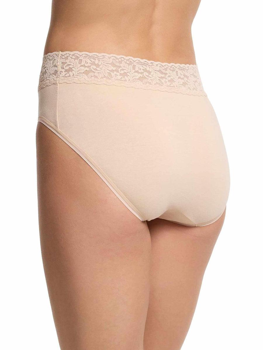 Chai Supima® Cotton French Brief back angle lace trim - Three-Quarter View | Hanky Panky