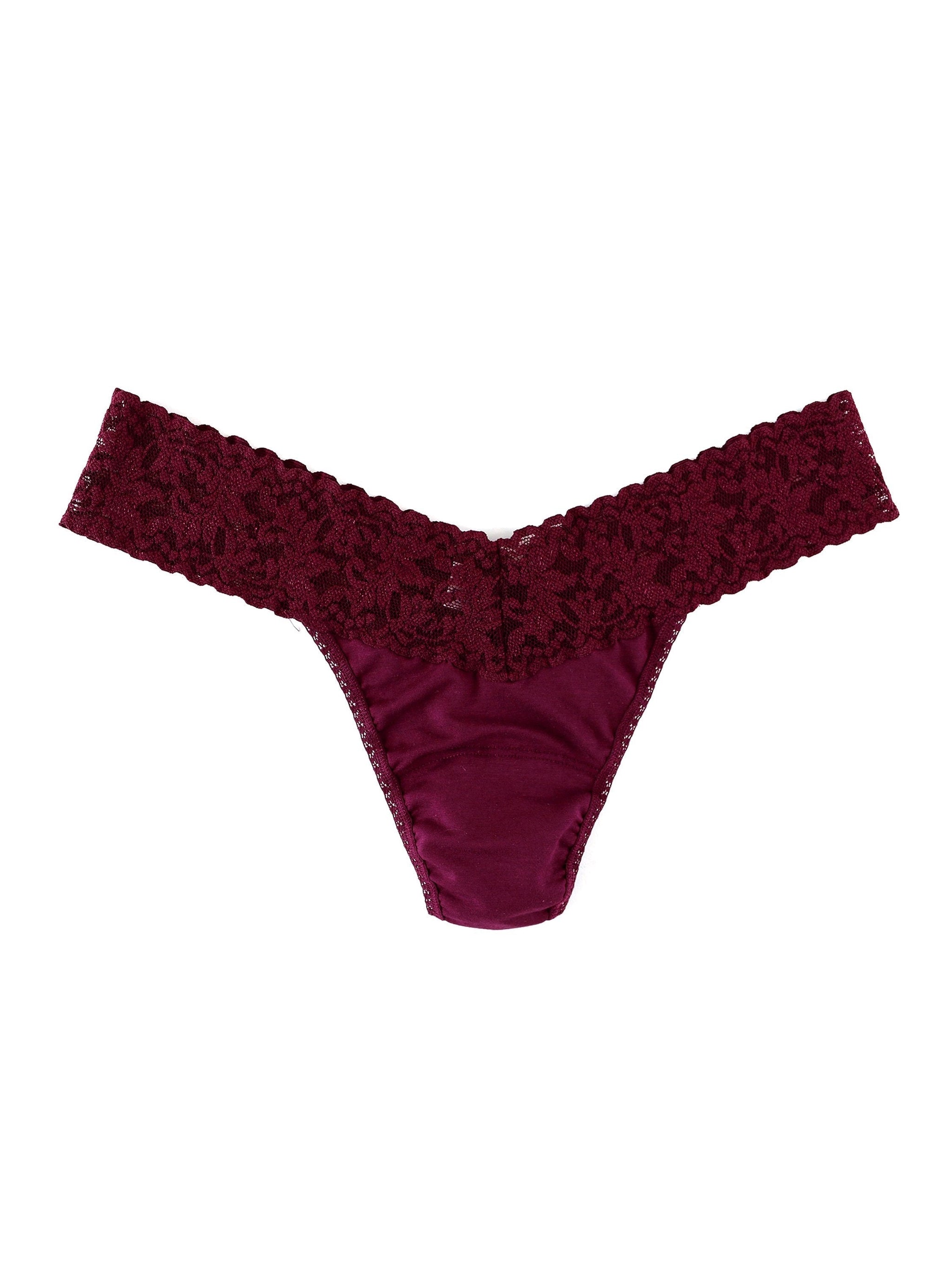 Supima® Cotton Low Rise Thong Cabernet Red