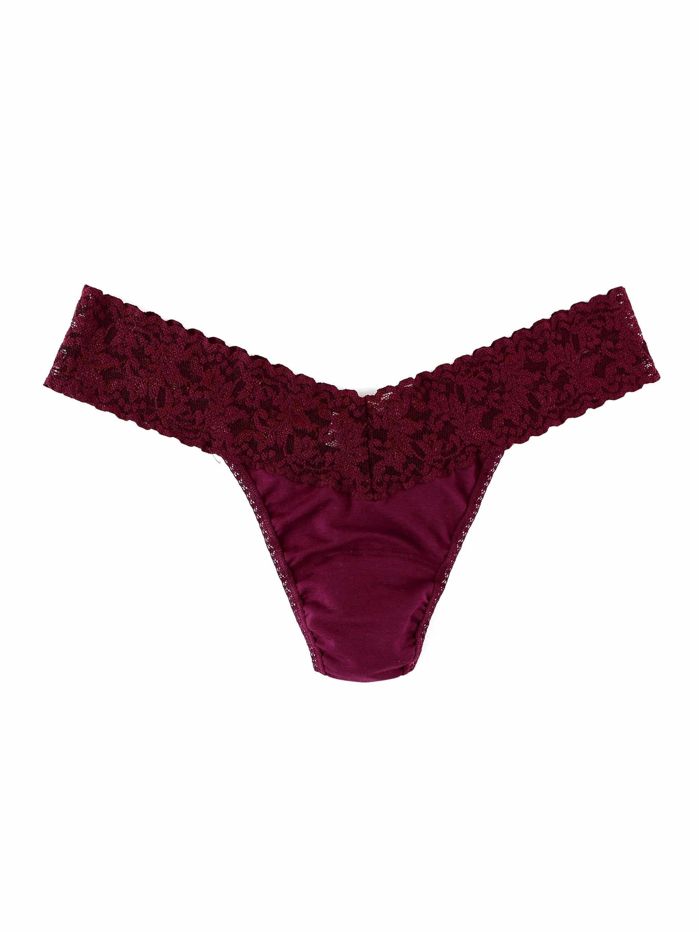 Supima® Cotton Low Rise Thong Cabernet Red