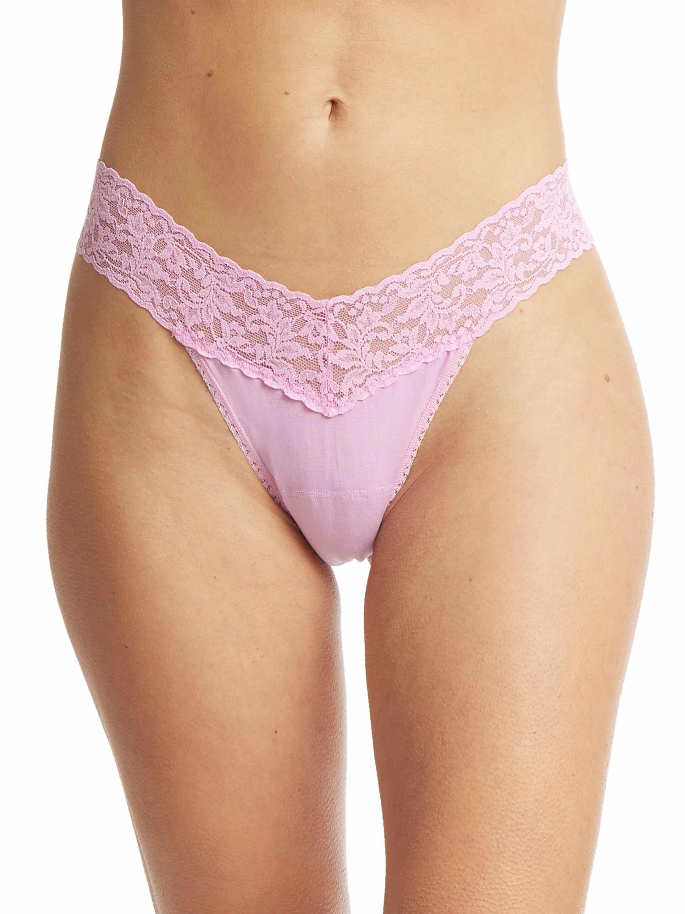 Supima® Cotton Low Rise Thong Lotus Flower Pink Sale