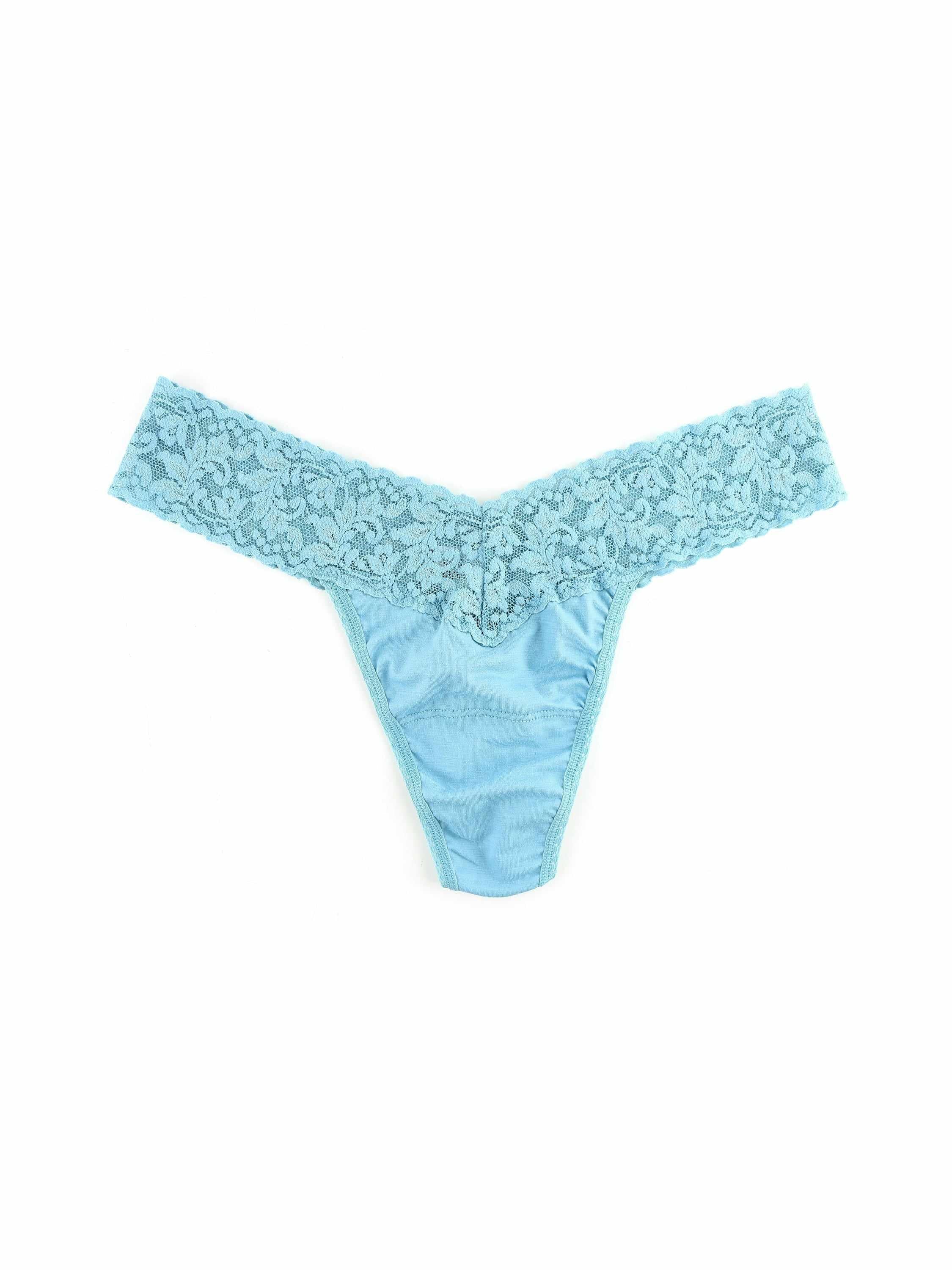 Supima® Cotton Low Rise Thong Mineral Blue Sale