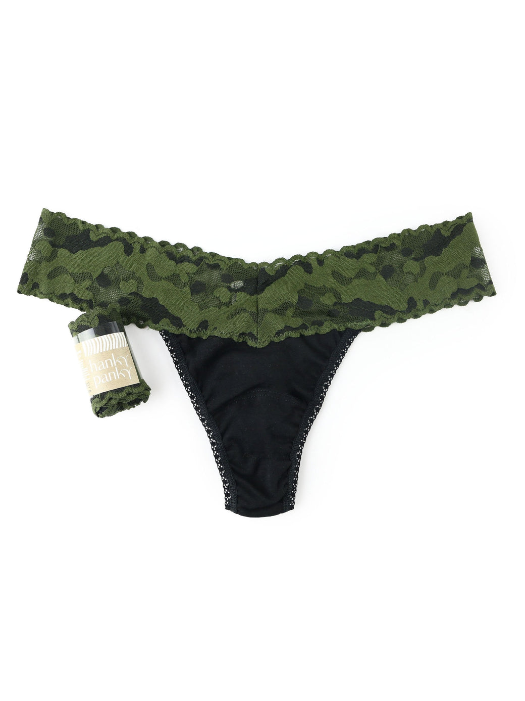 Supima® Cotton Low Rise Thong with Camo Trim Sale