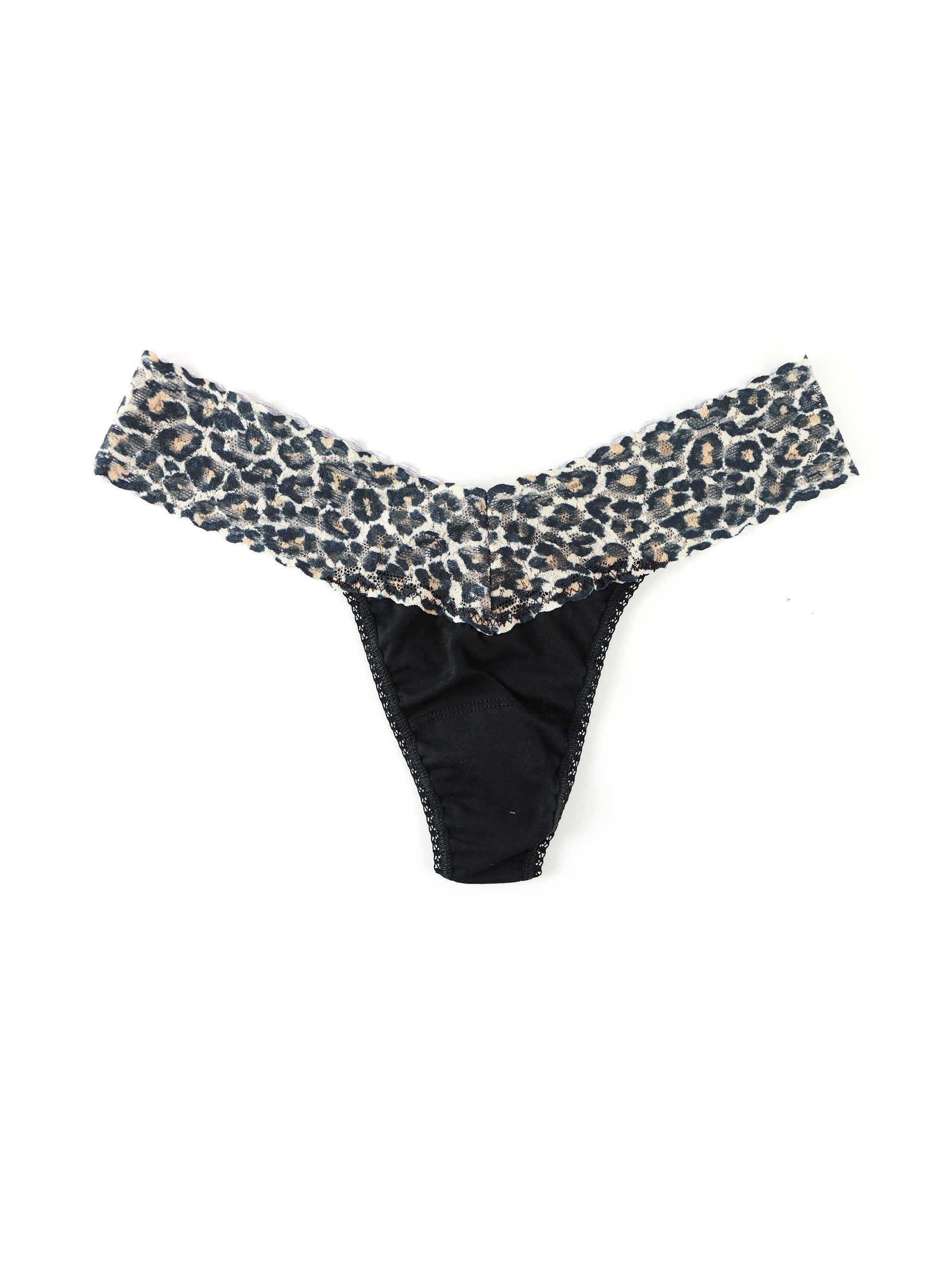 Supima® Cotton Low Rise Thong with Contrast Trim Classic Leopard Sale
