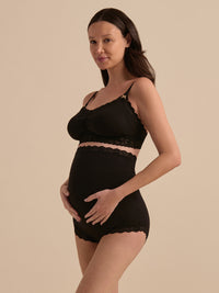 Supima® Cotton Maternity Over The Bump Boyshort Black Sale