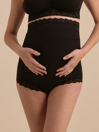 Supima® Cotton Maternity Over The Bump Boyshort Black Sale