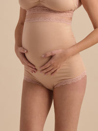 Supima® Cotton Maternity Over The Bump Boyshort Chai Sale