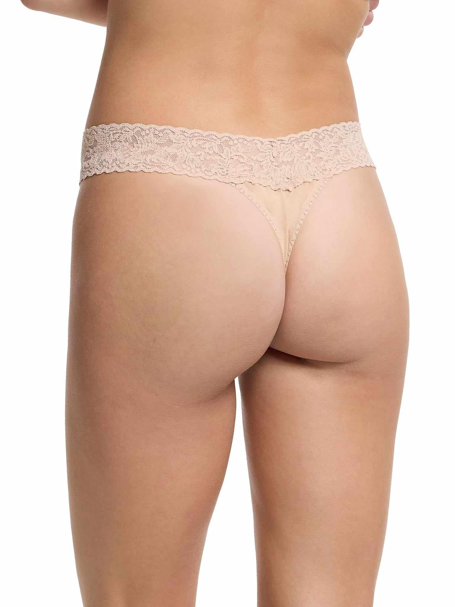 Chai Supima® Cotton Original Rise Thong - Back On Model, Comfortable Cotton Thong | Hanky Panky