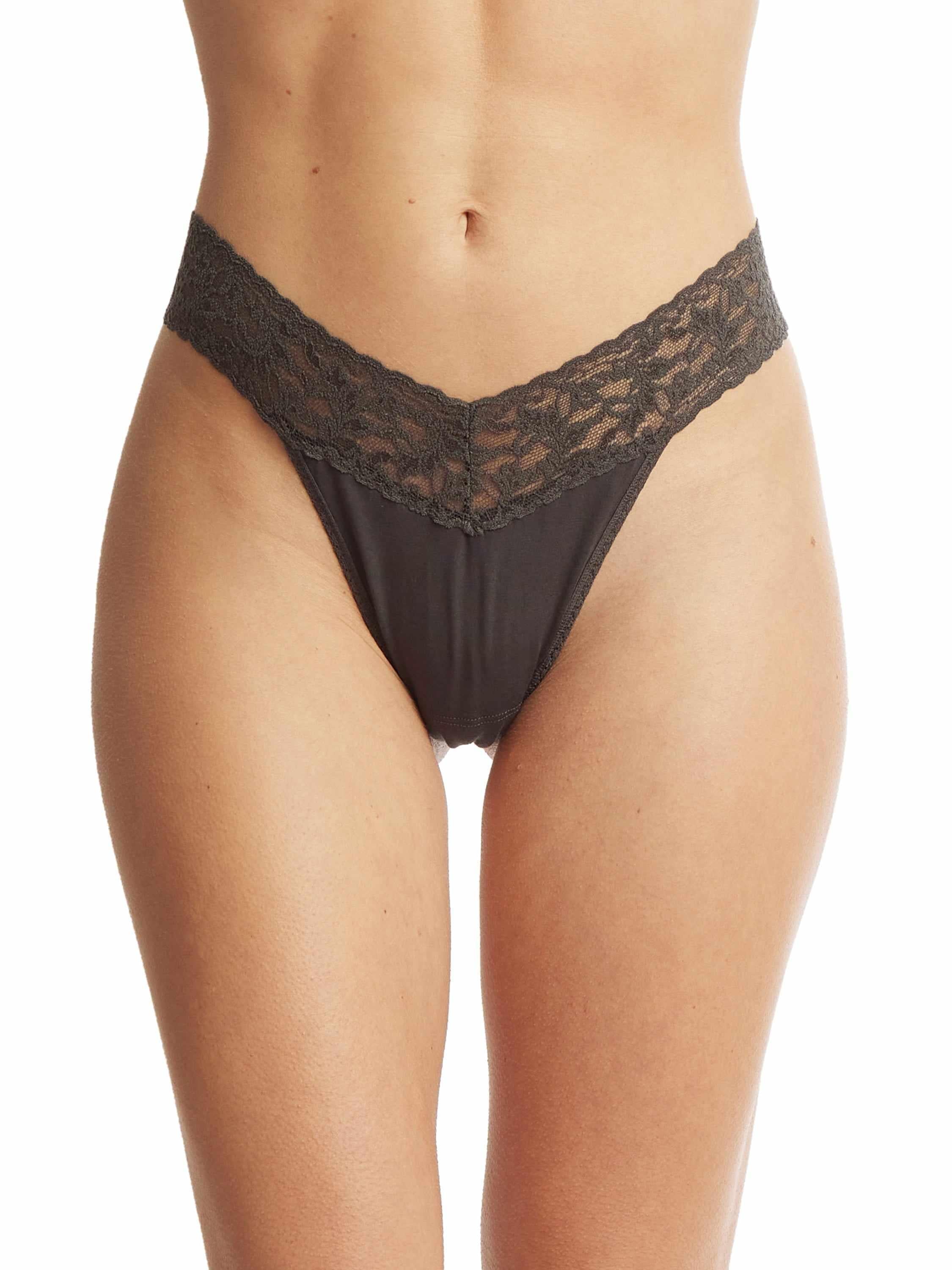 Supima® Cotton Original Rise Thong Granite Sale