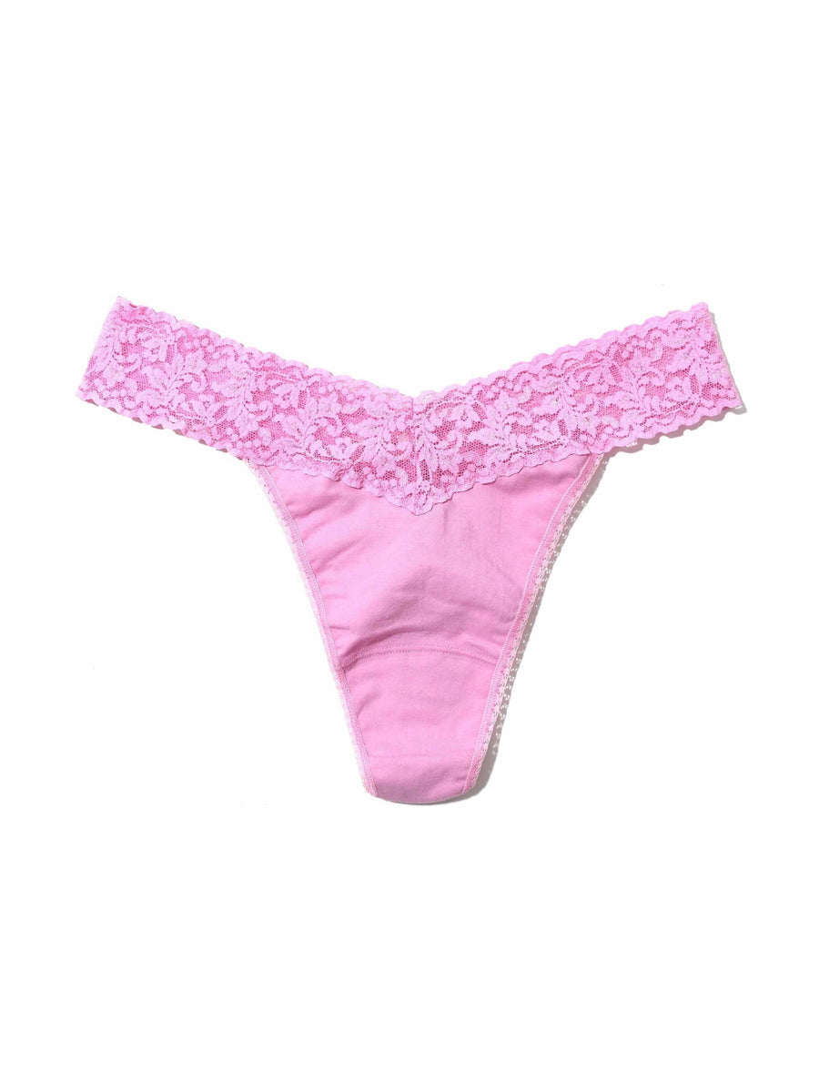 Supima® Cotton Original Rise Thong Lotus Flower Pink Sale