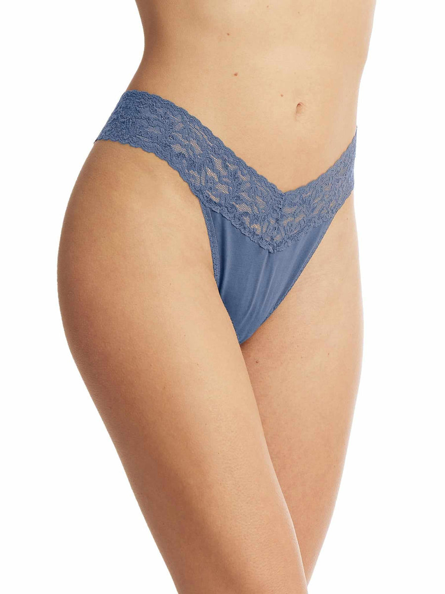 Supima® Cotton Original Rise Thong Washed Indigo Blue Sale