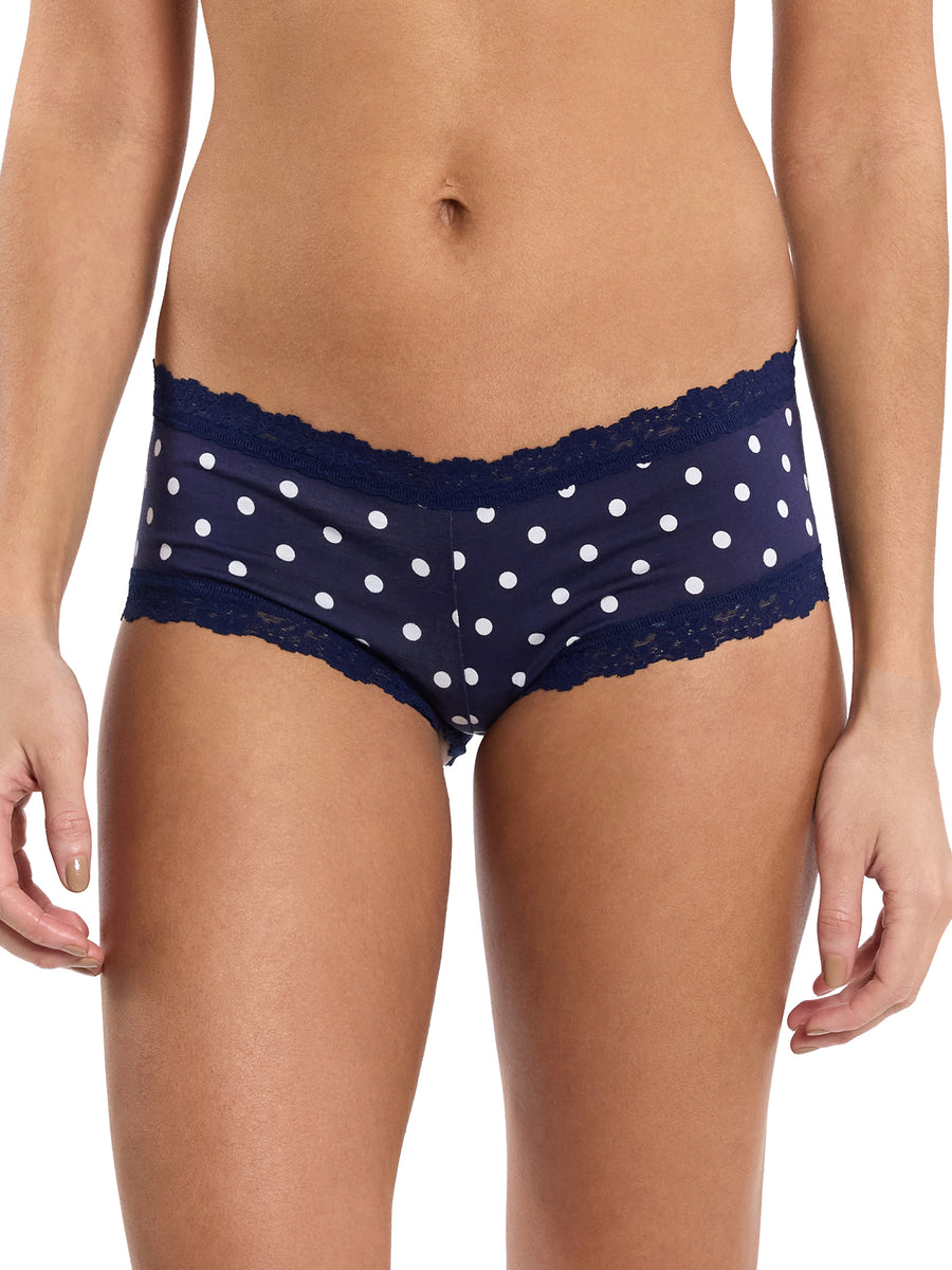 Supima® Cotton Printed Boyshort Full Circle Blue Sale