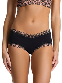 Supima® Cotton Printed Boyshort Walk On The Wild Side Black Black Friday Sale