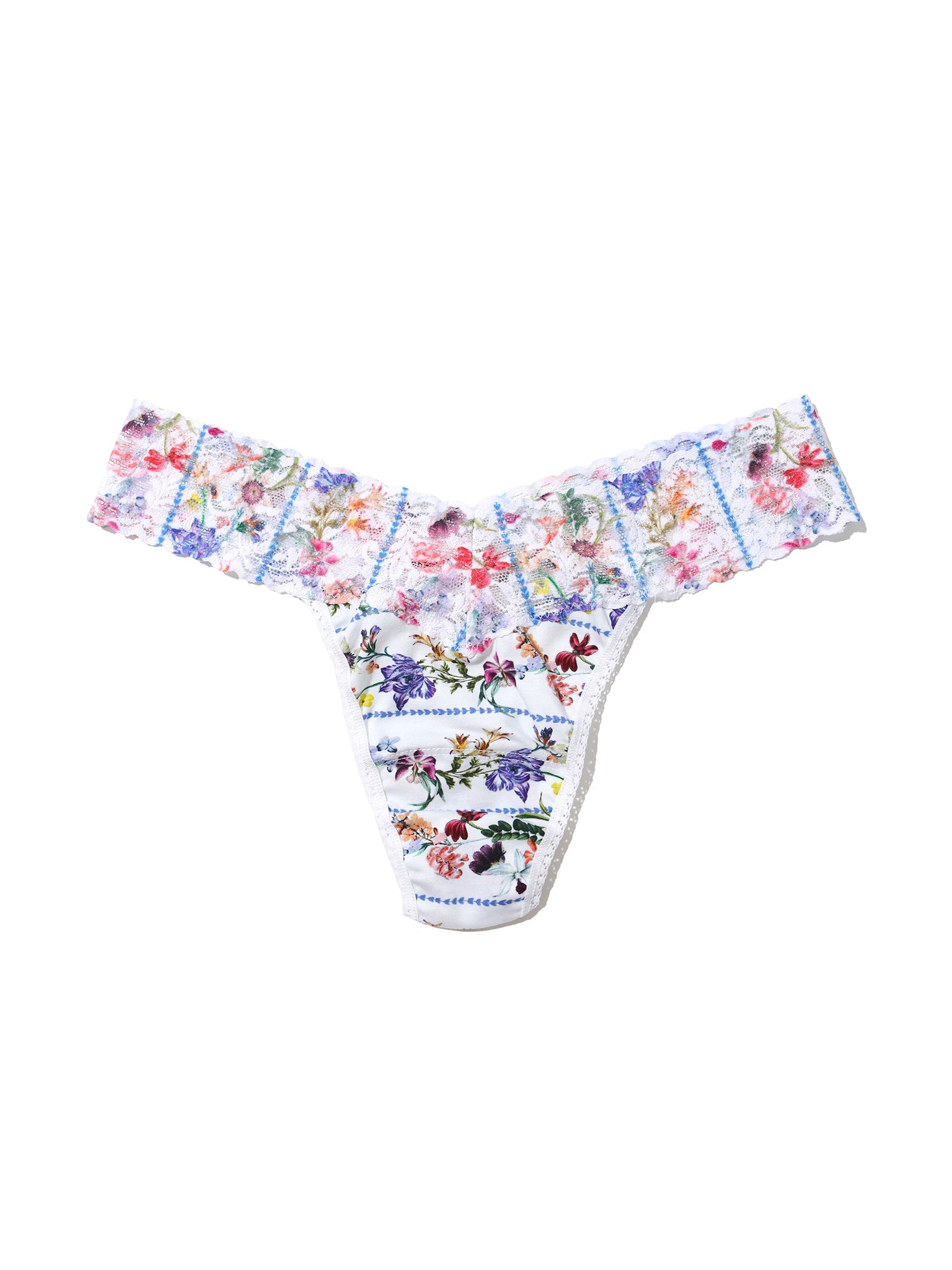 Supima® Cotton Printed Low Rise Thong Flower Crown