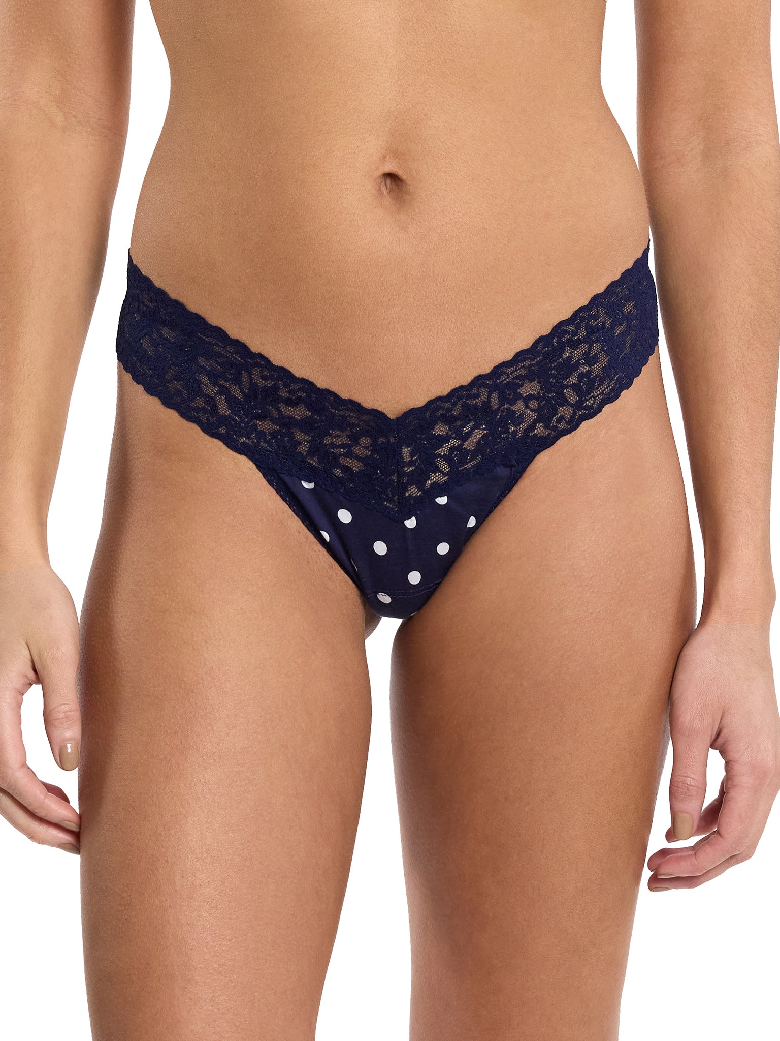 Supima® Cotton Printed Low Rise Thong Full Circle Blue Sale
