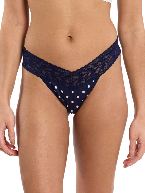 Supima® Cotton Printed Original Rise Thong Full Circle Blue Sale