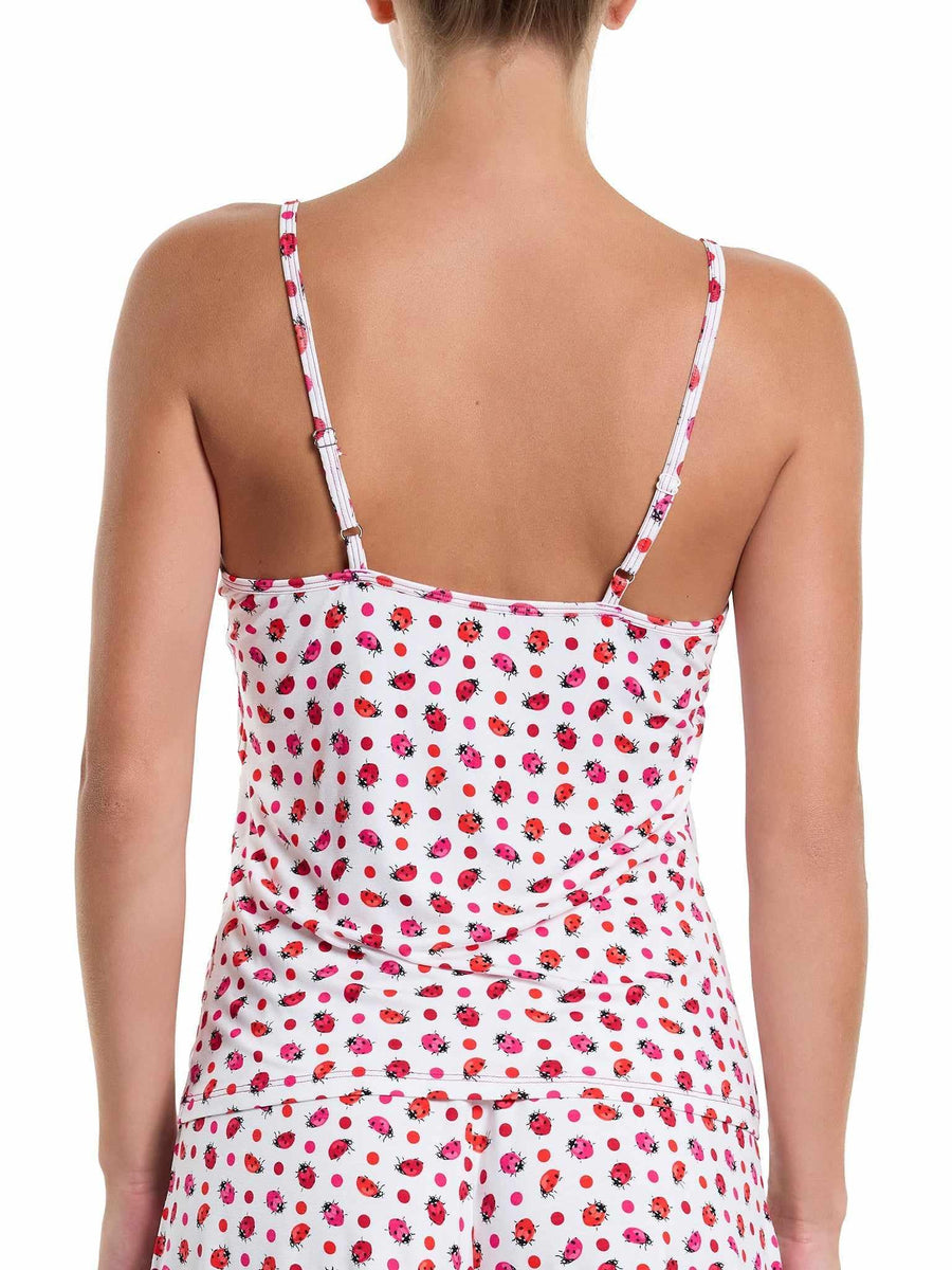 Unwind Cami Do Or Dot - White Ladybug Print Camisole Back View Showing Adjustable Straps | Hanky Panky