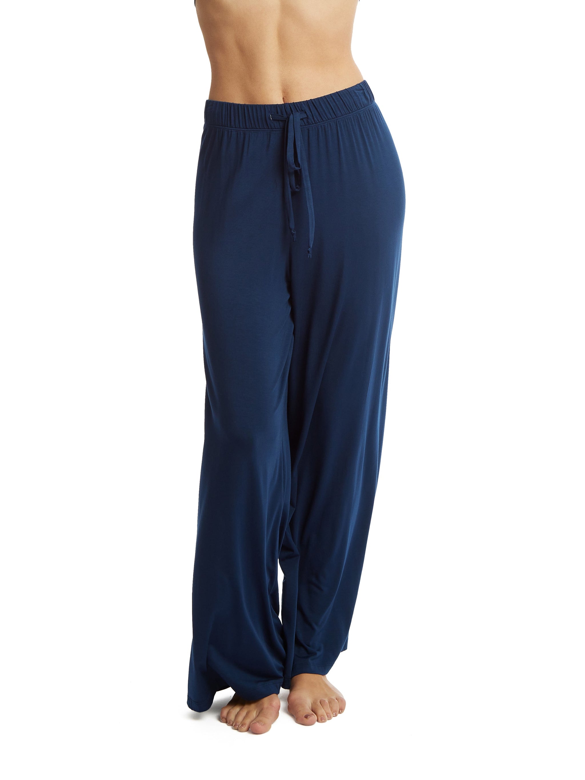 Buy Women's Micro Modal Cotton Relaxed Fit Printed Pyjama with Lace Trim on  Pockets - Infinity Blue RX09