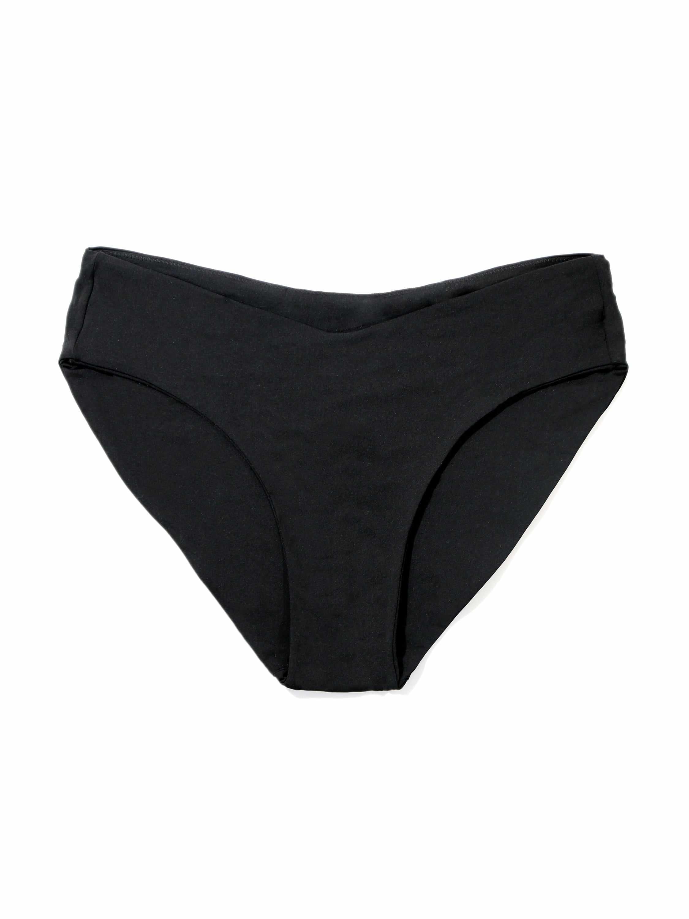 Black V-Kini Swimsuit Bottom Flat Lay, Recycled Fabric Bikini Brief | Hanky Panky