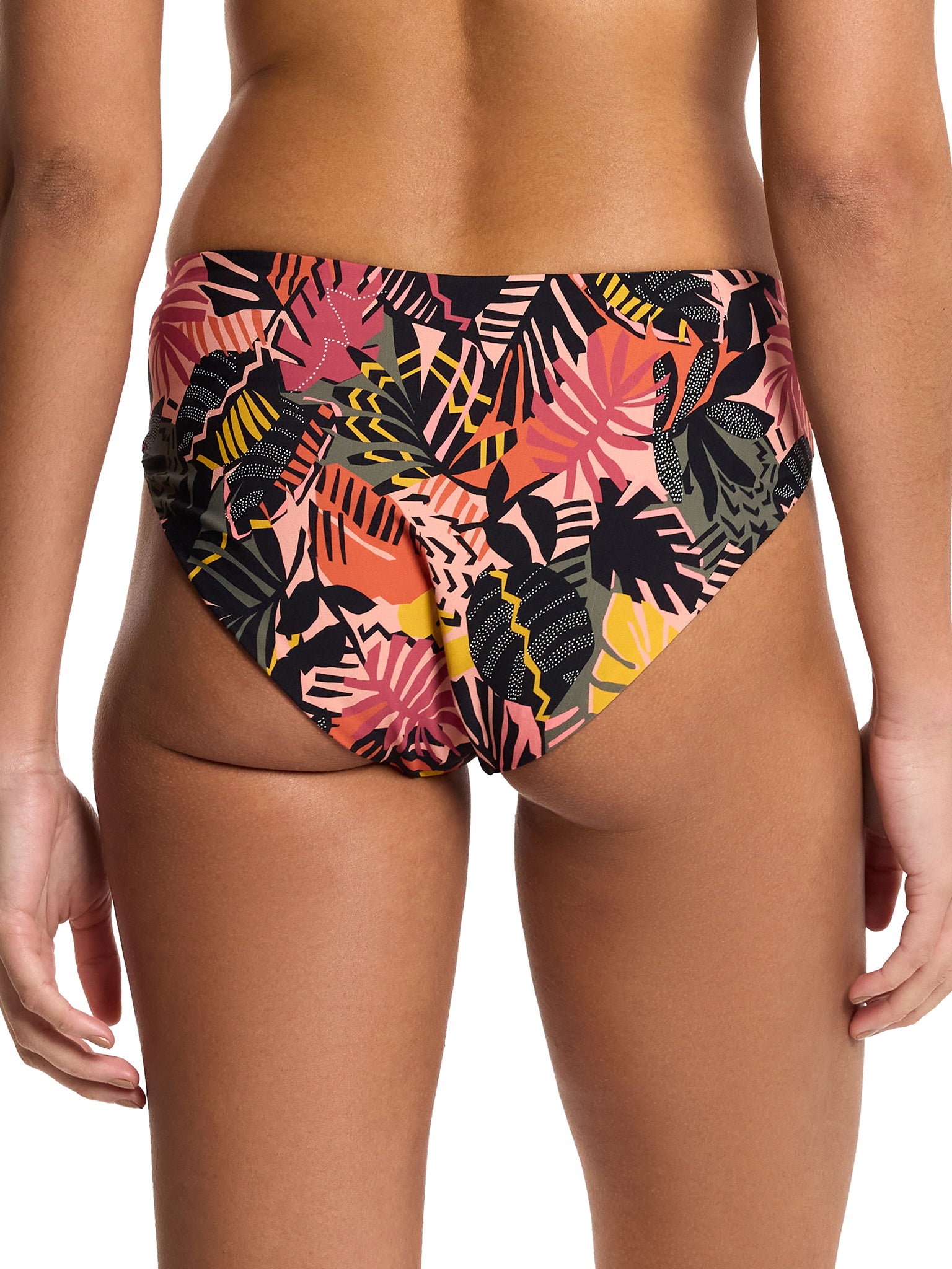 Palm Springs Tropical Print V-Kini Bikini Bottom - Back View On Model | Hanky Panky
