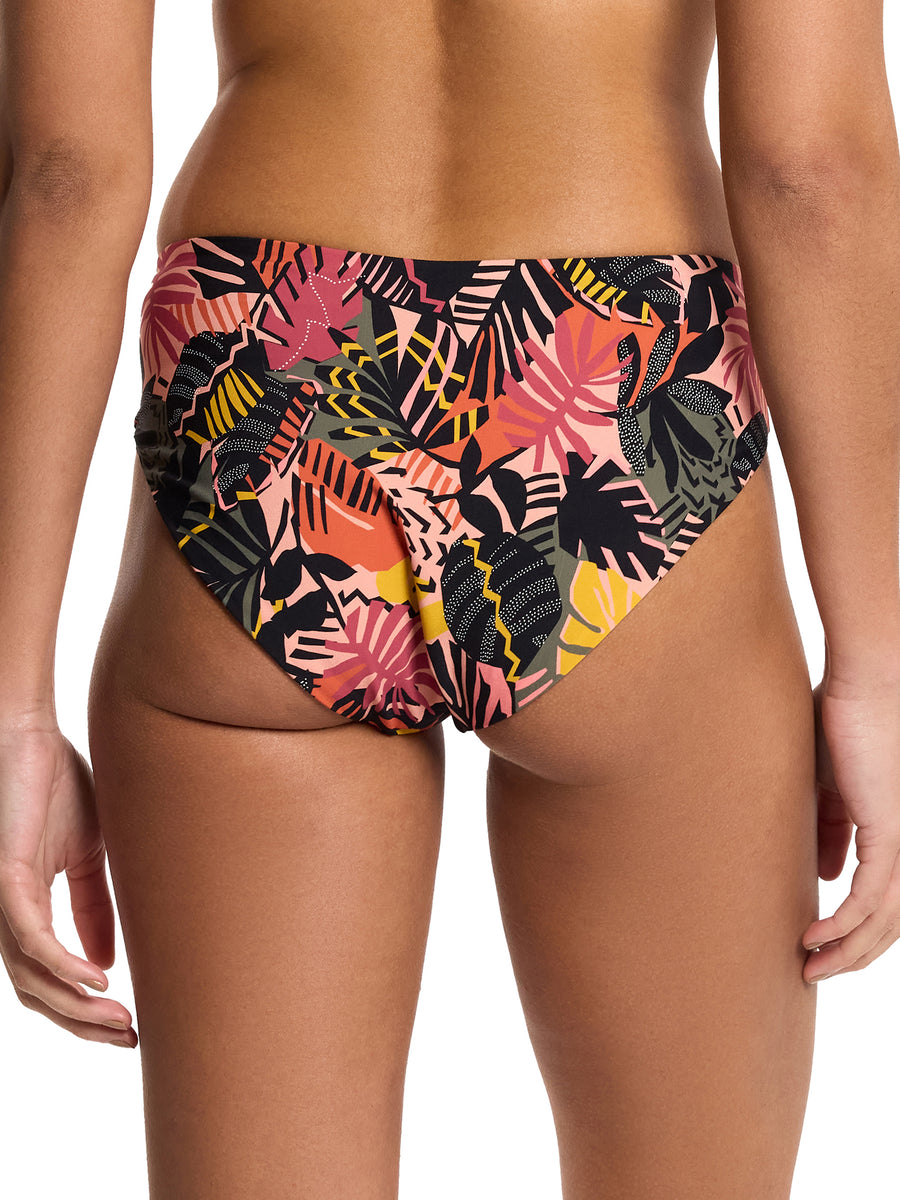 Palm Springs Tropical Print V-Kini Bikini Bottom - Back View On Model | Hanky Panky