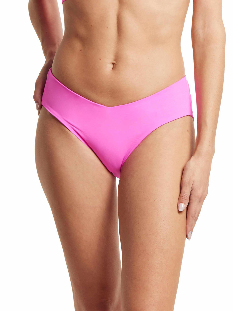 Unapologetic Pink V-Kini Swimsuit Bottom Front View On Model | Hanky Panky