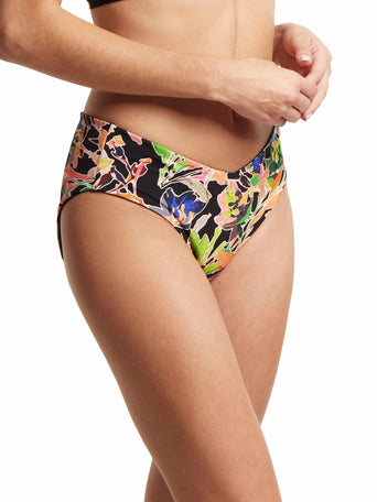 Unapologetic Floral Print V-Kini Swimsuit Bottom - Side View On Model | Hanky Panky