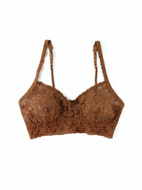 V-Neck Retro Lace Bralette Macchiato Brown