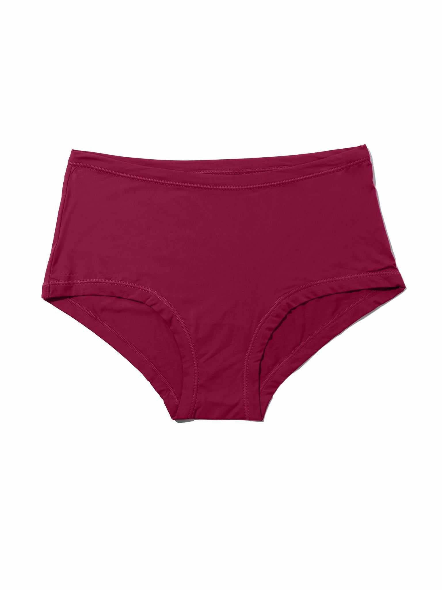 YourFit™ Boyshort Mulled Wine Red - Flat Lay, One Size Seamless Boyshort Panties | Hanky Panky