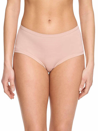 Almond Milk Neutral YourFit™ Boyshort - Front View On Model | Hanky Panky