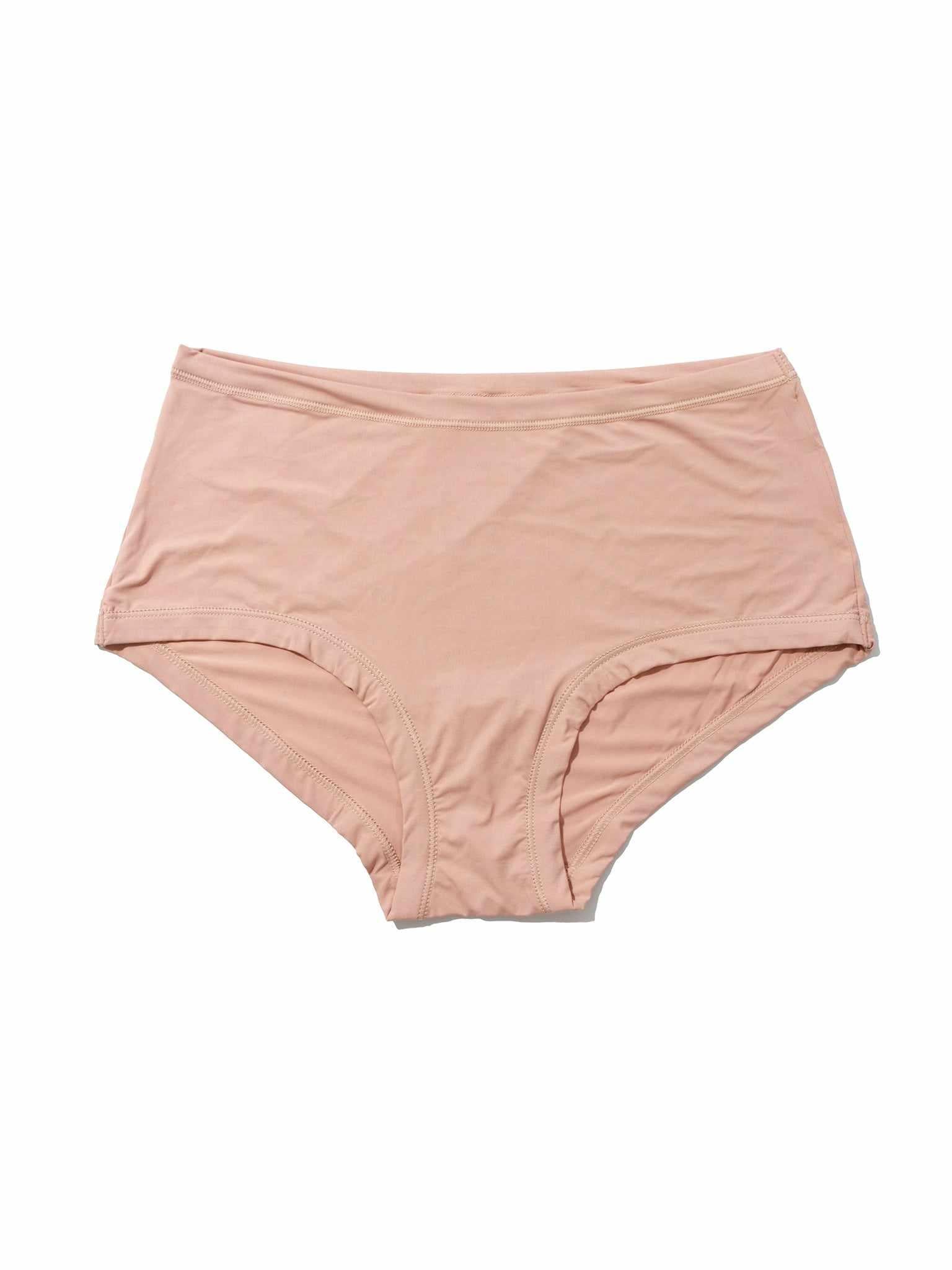 Almond Milk Neutral YourFit™ Boyshort - Flat Lay Front, One Size Panty | Hanky Panky