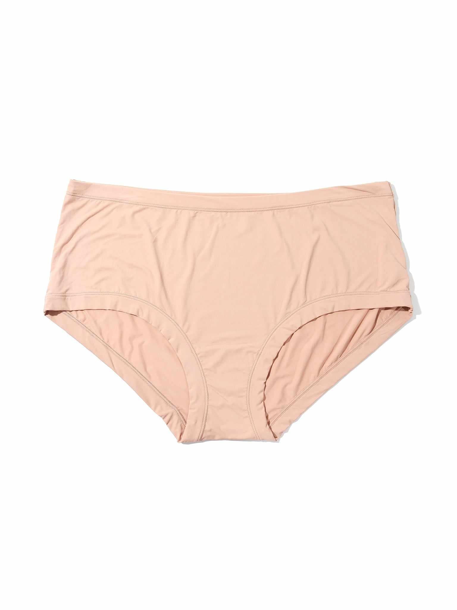 Almond Milk Neutral YourFit™ Boyshort - Flat Lay Front, Extended Size | Hanky Panky
