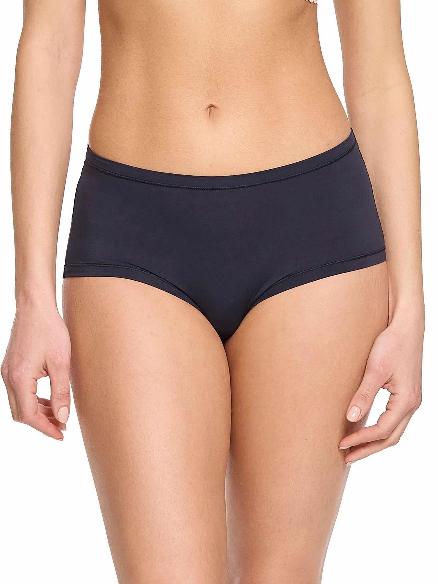 Black Hanky Panky YourFit™ Boyshort - Front On-Model View | One Size Full Coverage Boy Short