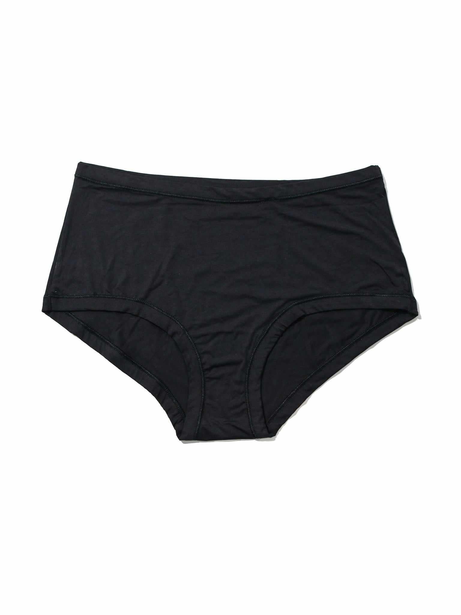 Black Hanky Panky YourFit™ Boyshort - Flat Lay Front View | One Size Seamless Boyshort Panties