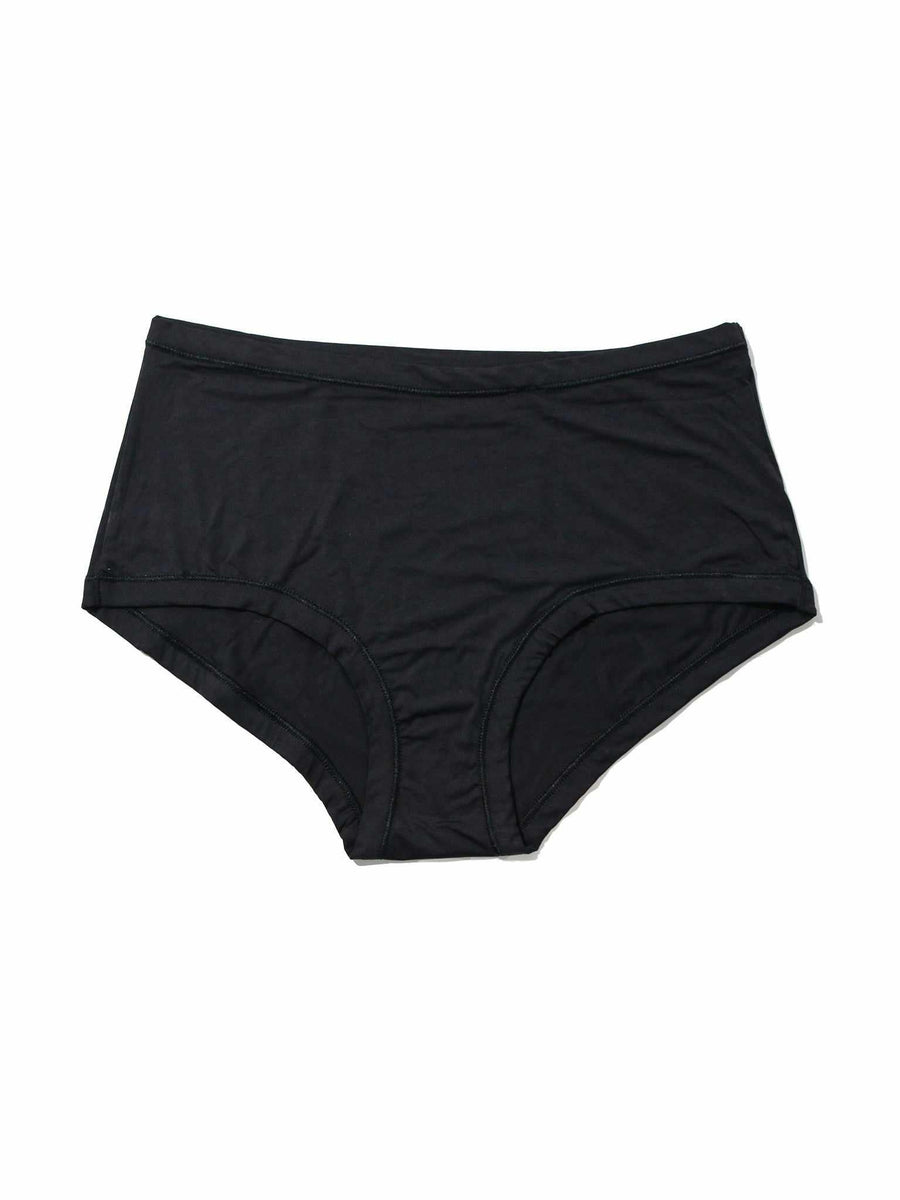 Black Hanky Panky YourFit™ Boyshort - Flat Lay Front View | One Size Seamless Boyshort Panties