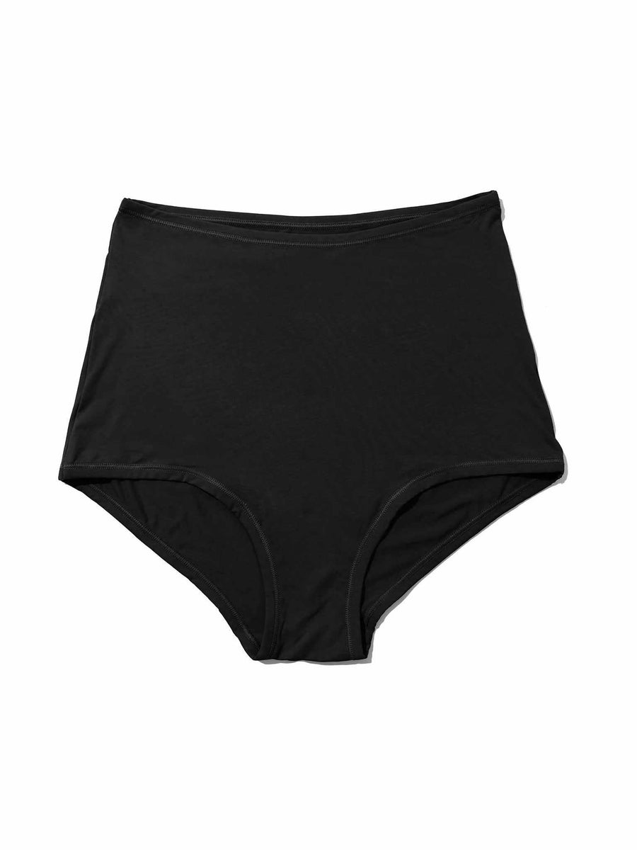 Black YourFit™ High Rise Boyshort - Flat Lay, Buttery Soft Fabric Detail | Hanky Panky