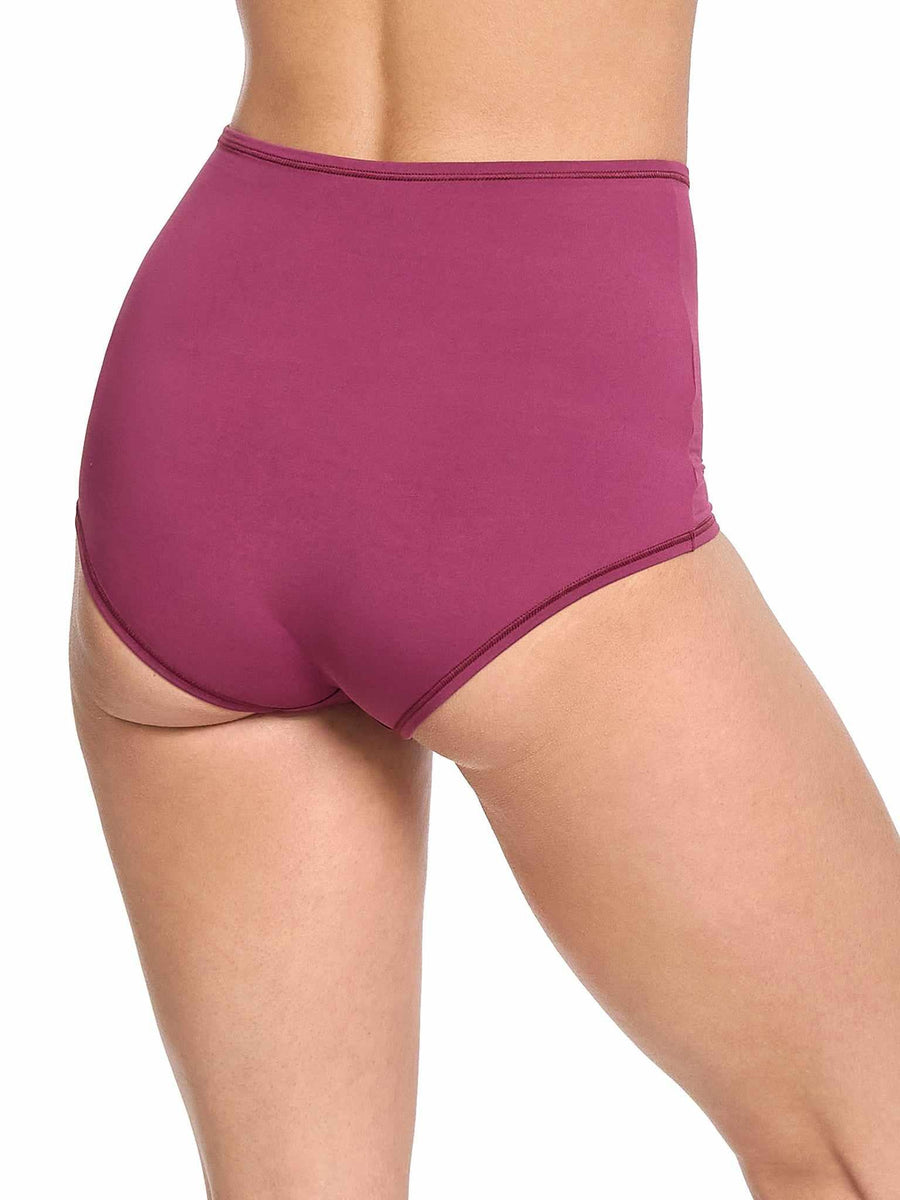YourFit™ High Rise Boyshort Mulled Wine Red - Back On-Model View | Hanky Panky