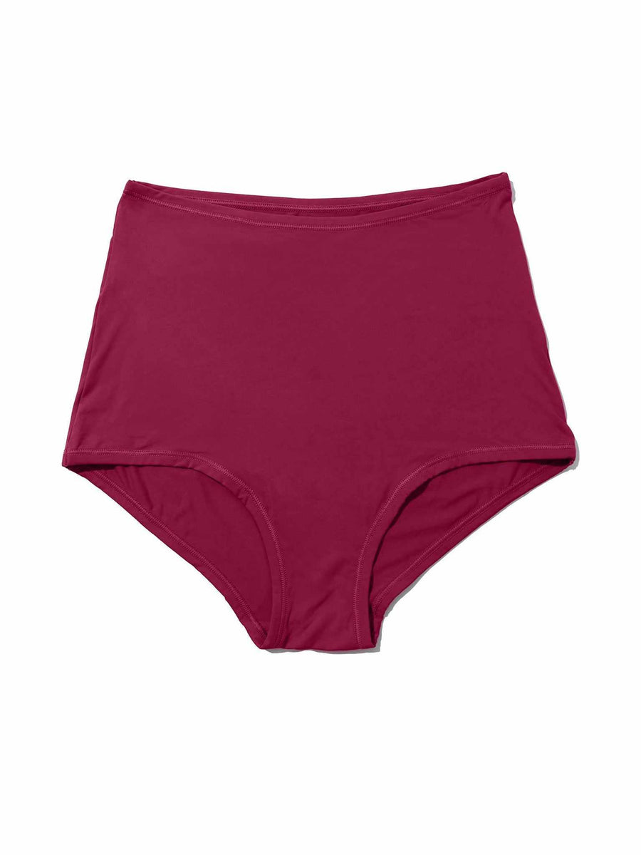 YourFit™ High Rise Boyshort Mulled Wine Red - Flat Lay Front | Hanky Panky