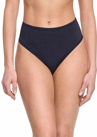 Black YourFit™ High Rise Thong - Front On-Model View, High-Cut Waist | Hanky Panky