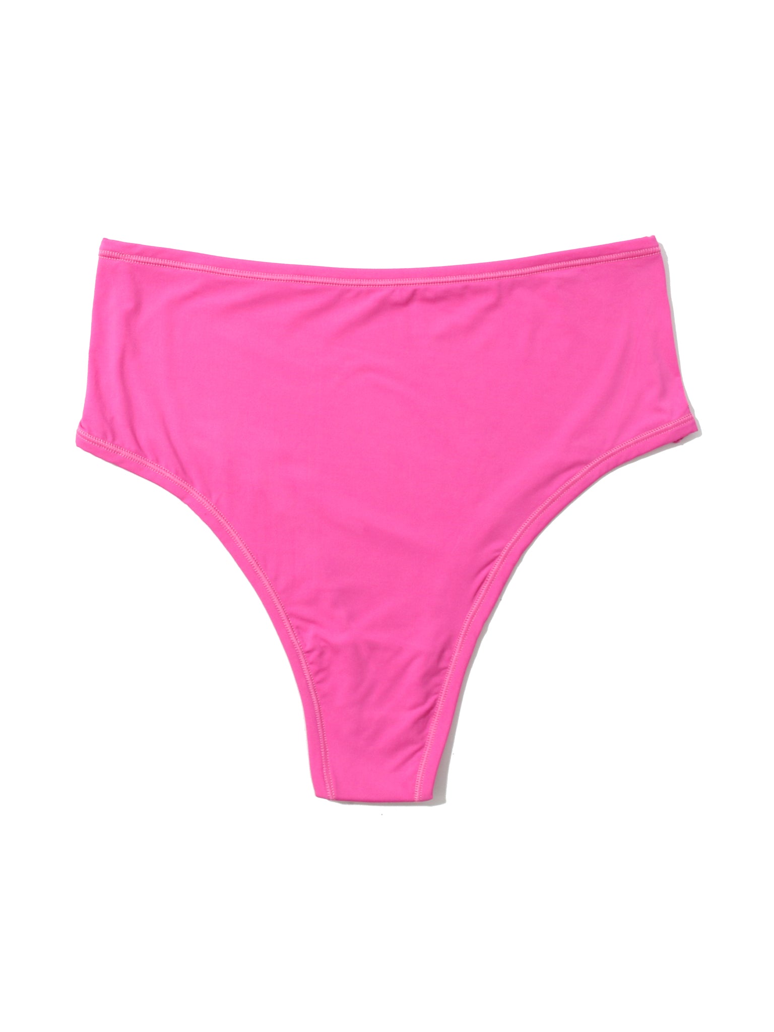 YourFit™ High Rise Thong Marmalade Pink - Flat Lay Front, Seamless High-Cut One Size Thong | Hanky Panky