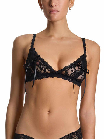&oh™ Peek-a-Boo Lace Tie Bralette Black Sale