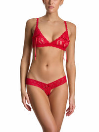 &oh™ Peek-a-Boo Lace Tie Bralette Red  Black Friday Sale