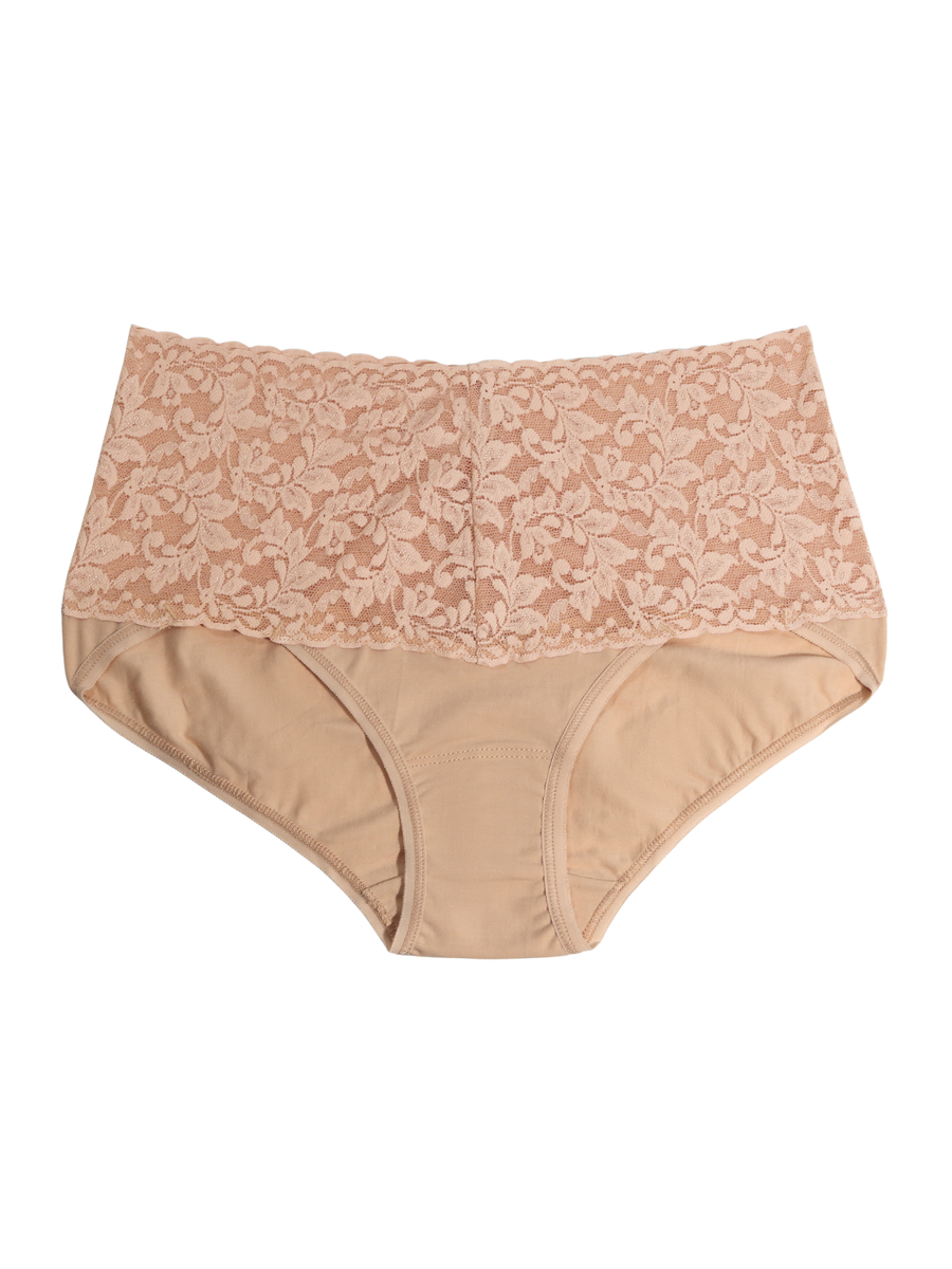 Chai Supima® Cotton Retro V-Kini High-Rise Panty - Flat Lay Front View | Hanky Panky